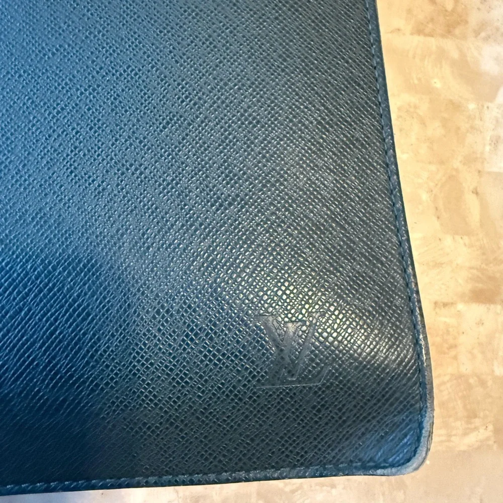 Rare vintage Louis Vuitton Green Taiga Leather Briefcase